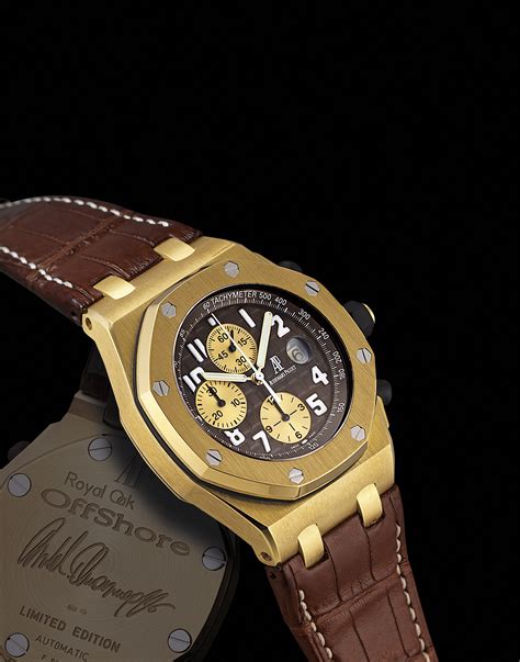 audemars piguet royal oak offshore arnold schwarzenegger yellow gold|arnold schwarzenegger watch auction.